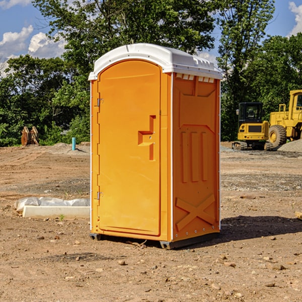 how often are the porta potties cleaned and serviced during a rental period in Truesdale MO